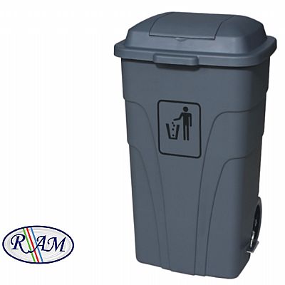 Πλαστικός κάδος 120Ltr με διπλό καπάκι