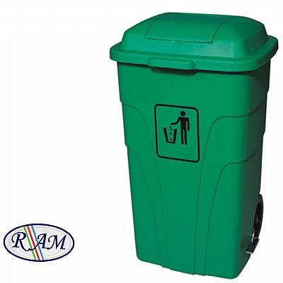 Πλαστικός κάδος 120Ltr με διπλό καπάκι